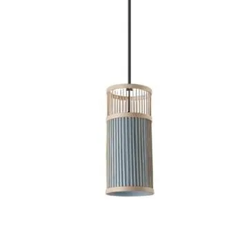 Wisząca lampa z rattanu cylindryczna cylindryczna