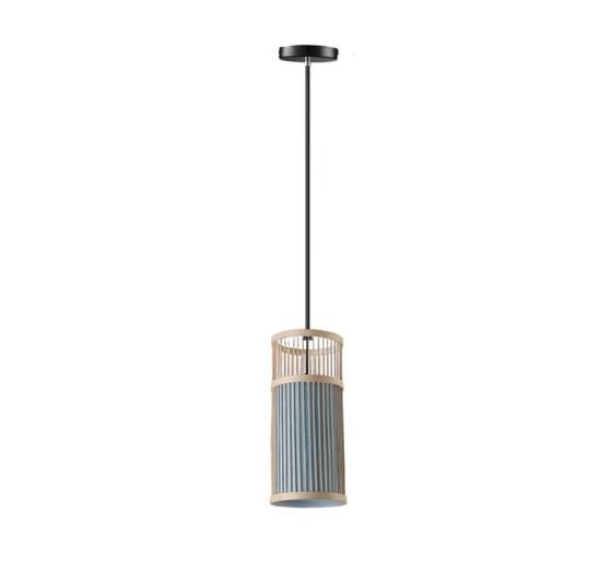 Wisząca lampa z rattanu cylindryczna cylindryczna