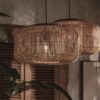 Wisząca Lampa z Rattanu Vintage