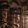 Wisząca Lampa z Rattanu Vintage