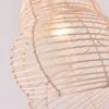 Wisząca lampa z rattanu w kształcie muszli, beżowa, w stylu rustykalnym