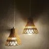 Wisząca lampa z rattanu w stylu chińskim