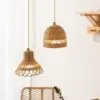 Wisząca lampa z rattanu w stylu chińskim