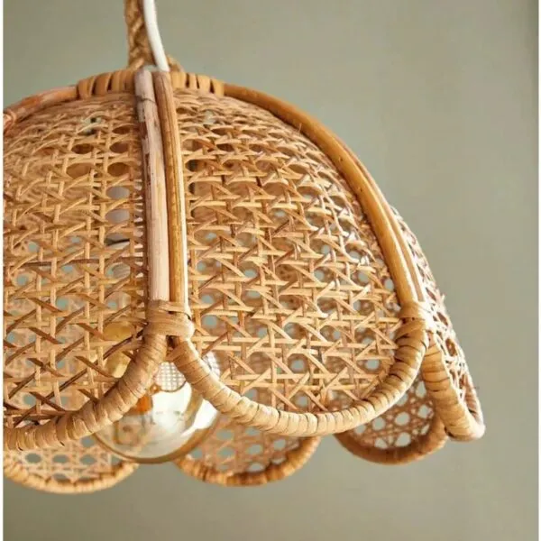 Wisząca Lampa z Rottingu w Stylu Vintage Wisząca Lampa z Rottingu w Stylu Vintage