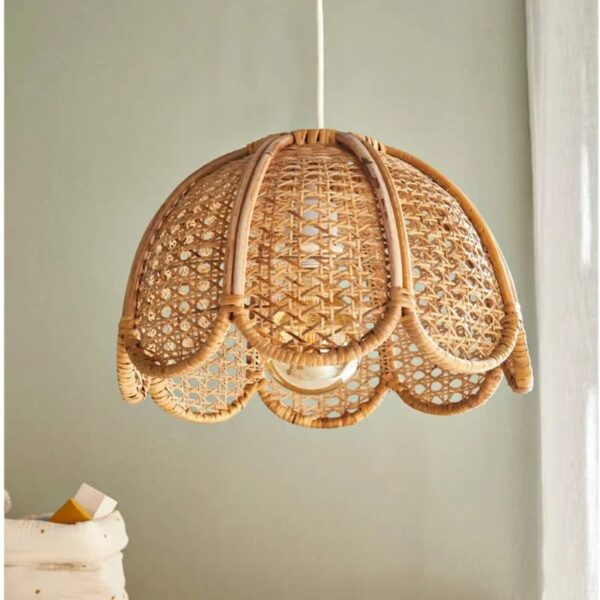 Wisząca Lampa z Rottingu w Stylu Vintage