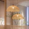 Wisząca lampa z wikliny i bambusa, ręcznie pleciona, nowoczesny design Wisząca lampa z wikliny i bambusa, ręcznie pleciona, nowoczesny design