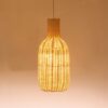 Wisząca lampa z wikliny i rattanu, owalna, ręcznie robiona