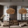 Wisząca lampa z wikliny naturalnej Wisząca lampa z wikliny naturalnej
