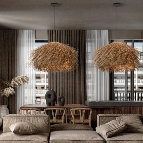Wisząca lampa z wikliny naturalnej Wisząca lampa z wikliny naturalnej